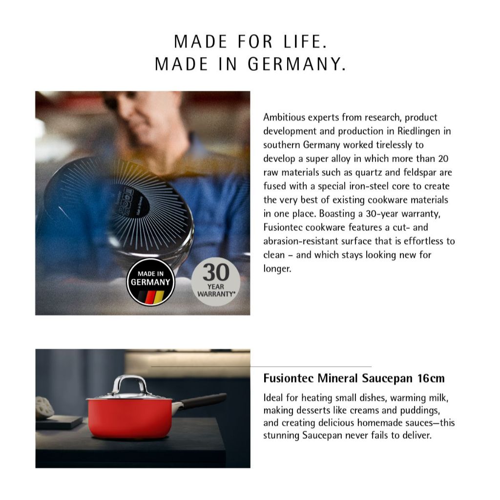 WMF Fusiontec Saucepan With Lid Red 16cm 1.3L