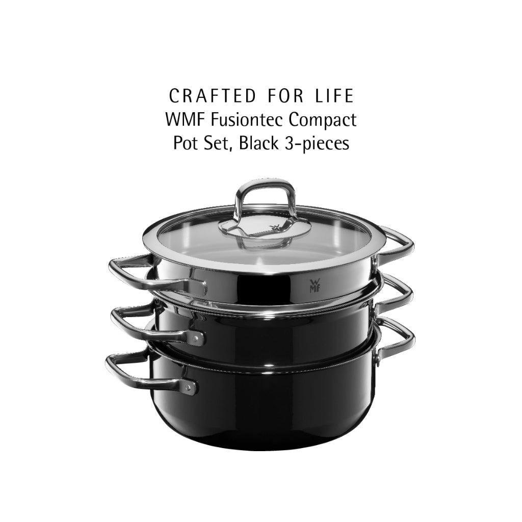 WMF Fusiontec Compact Black Pot Set 3-Pcs