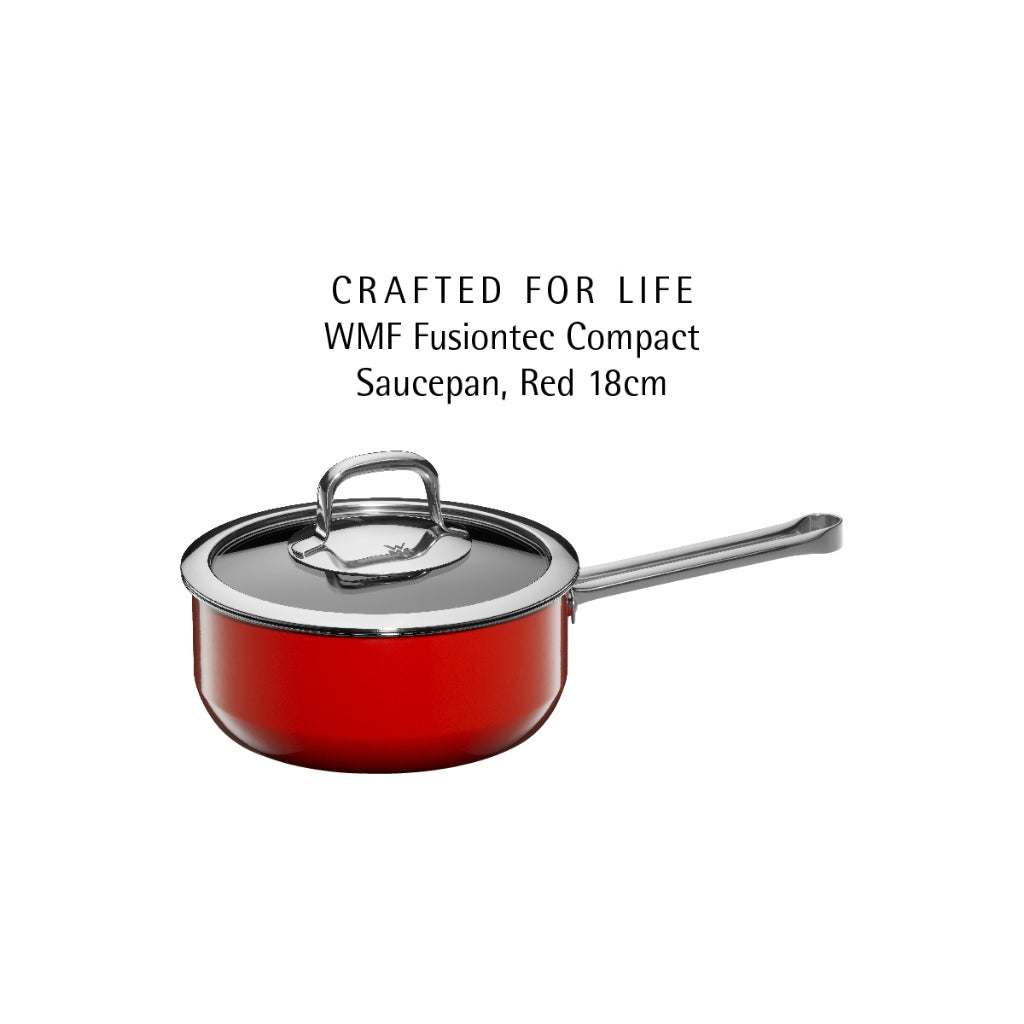 WMF Fusiontec Compact Red Saucepan With Lid 18cm