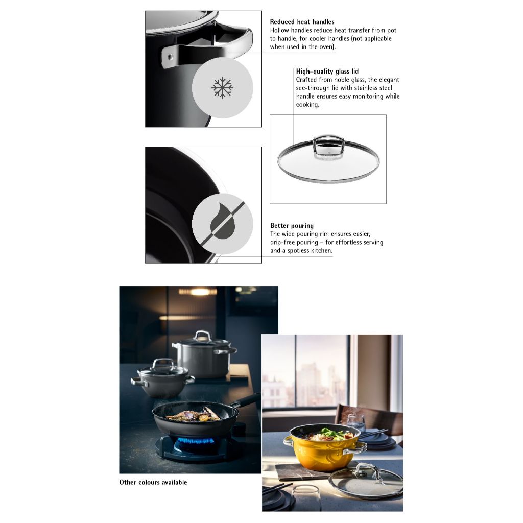 WMF Fusiontec Cooking Bowl Red with lid 20cm 2.3L