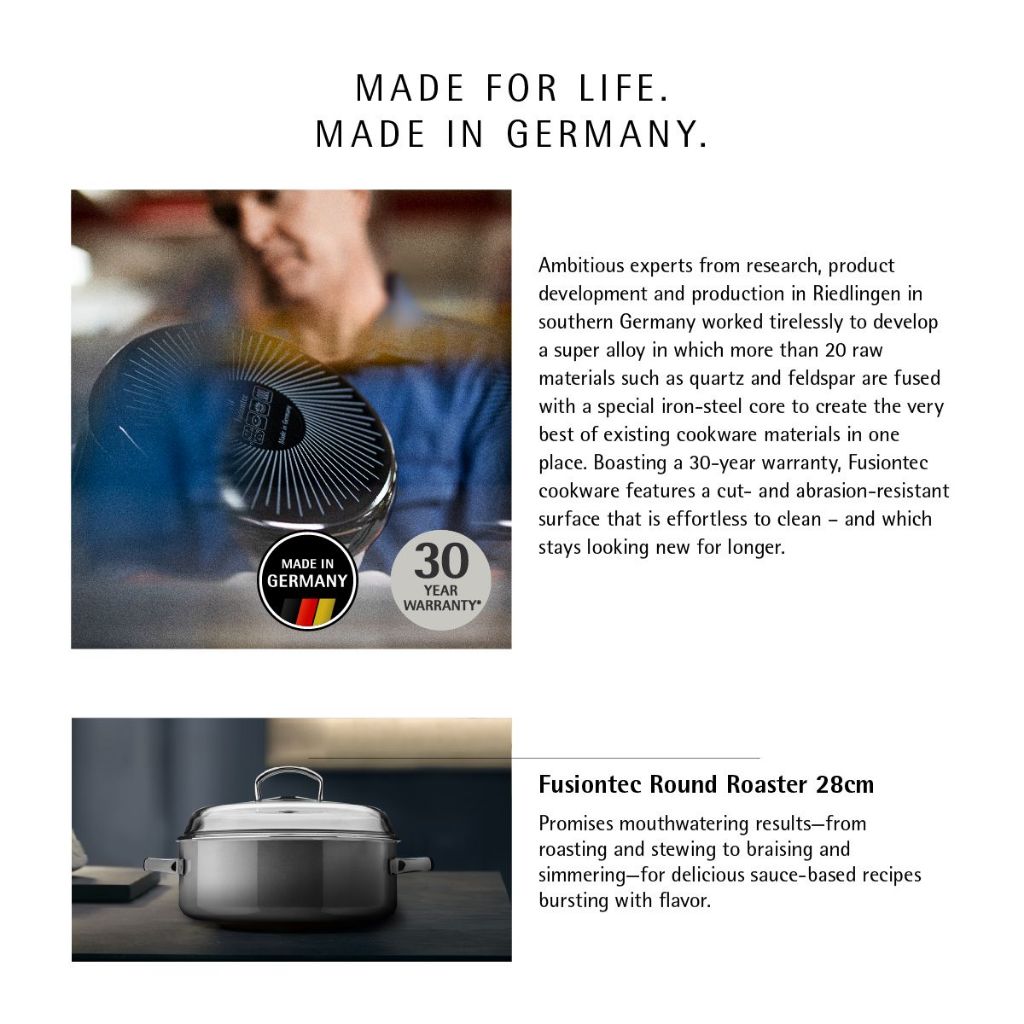 WMF Fusiontec Round Roaster Platinum with lid 28cm Platinum