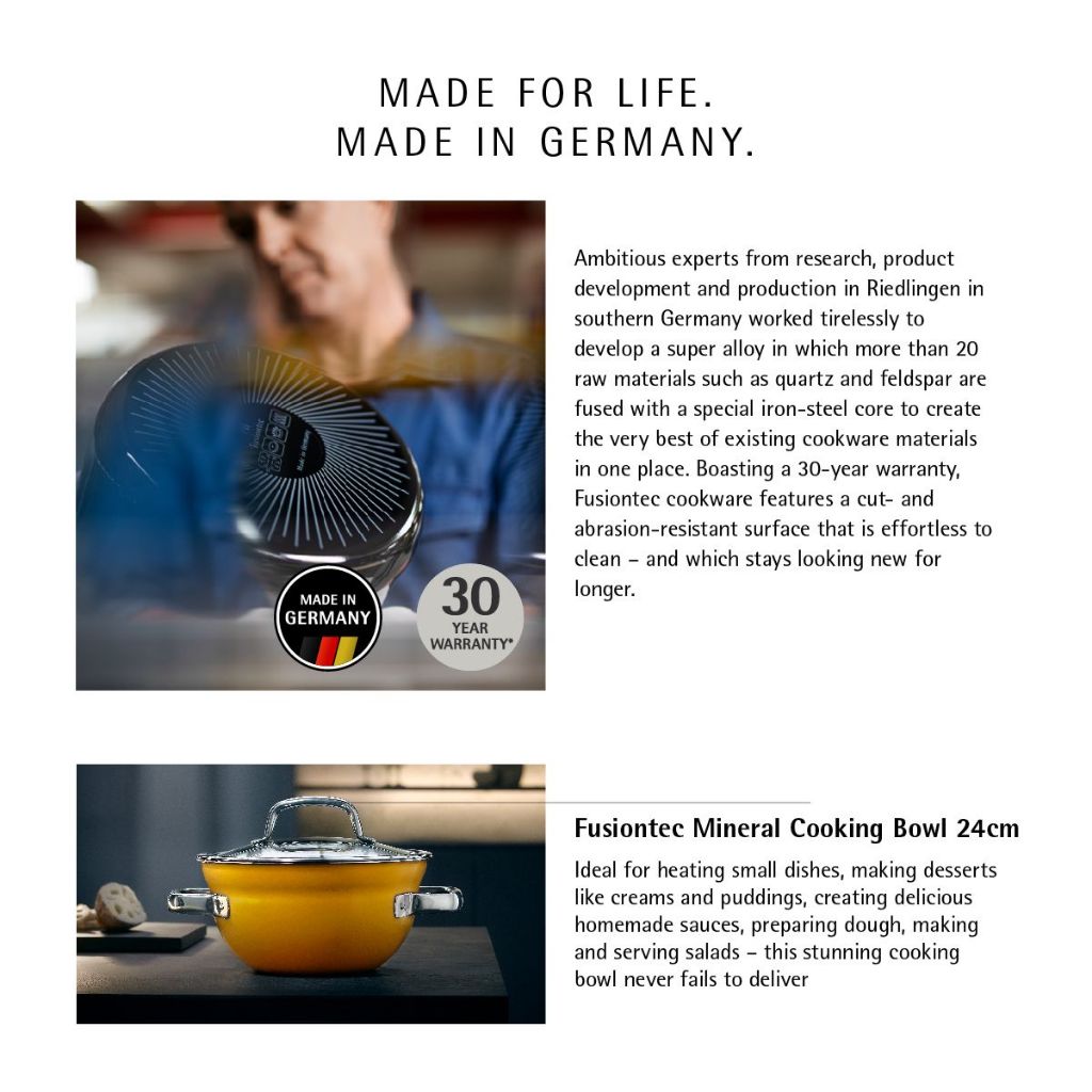 WMF Fusiontec Cooking Bowl Yellow with lid 24cm 4L