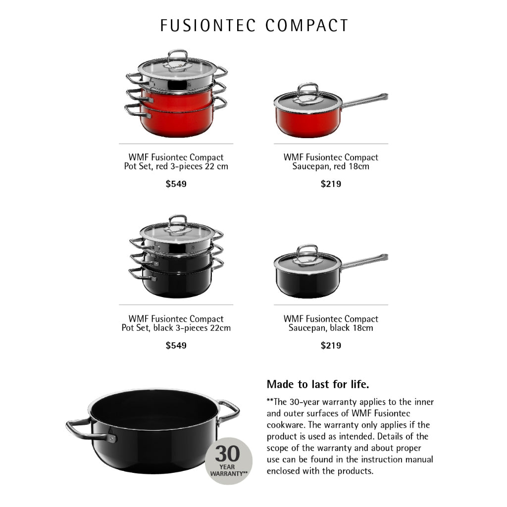 WMF Fusiontec Compact Black Pot Set 3-Pcs