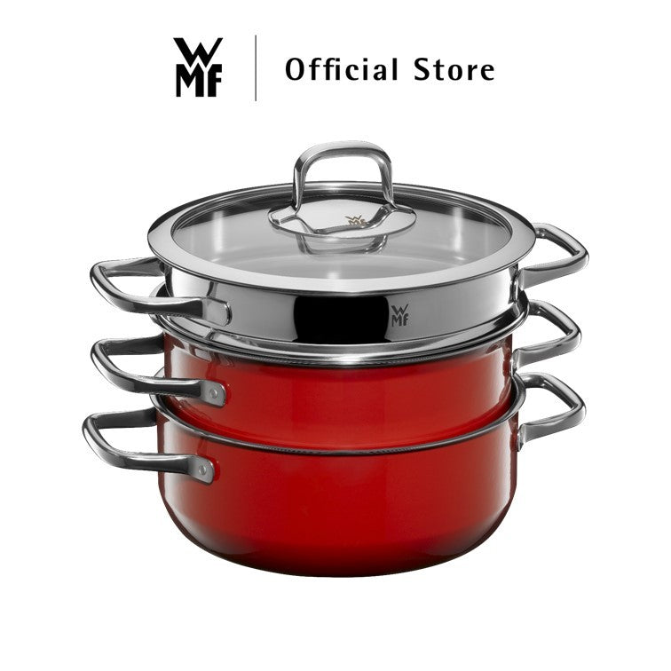 WMF Fusiontec Compact Red Pot Set 3-Pieces (29cm x 59cm x 26cm)