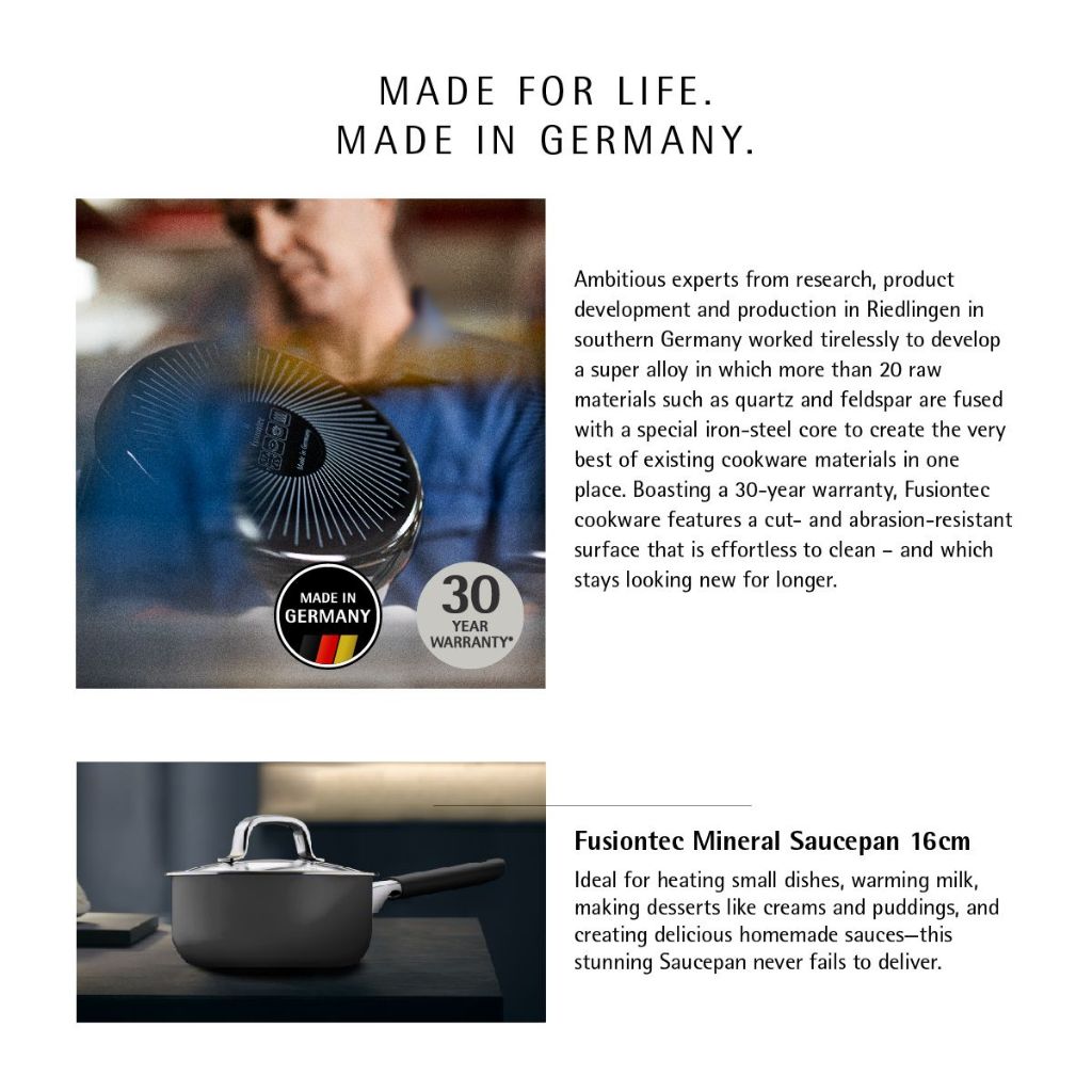 WMF Fusiontec Saucepan Platinum 16cm with lid Black 1.3 Liters