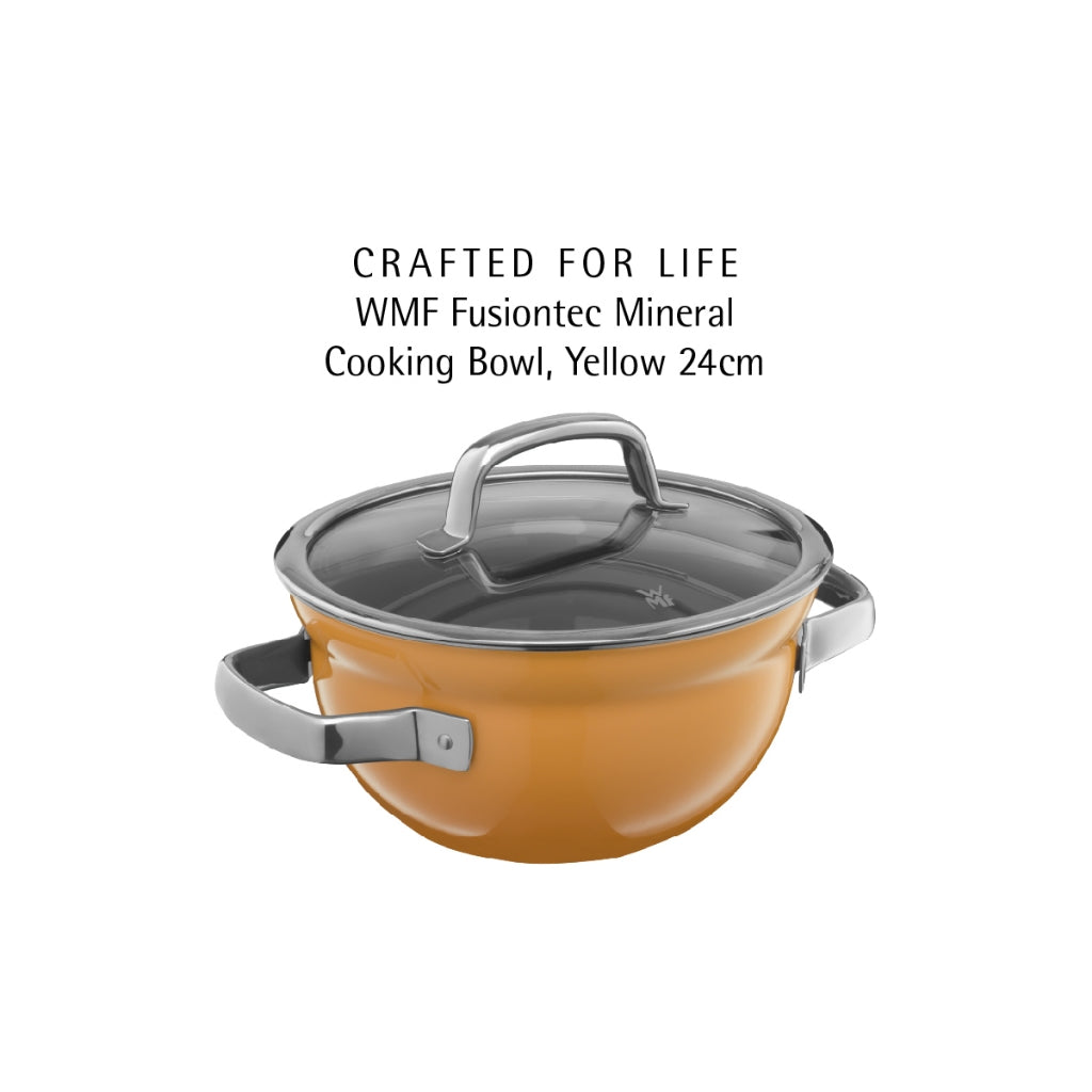WMF Fusiontec Cooking Bowl Yellow with lid 24cm 4L