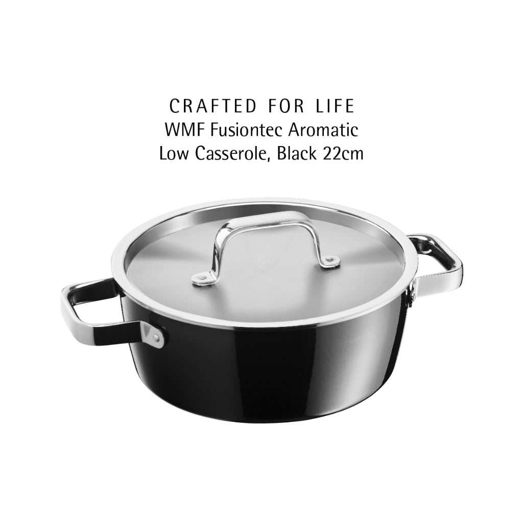 WMF Fusiontec Aromatic Low Casserole Black 22cm 3.1L