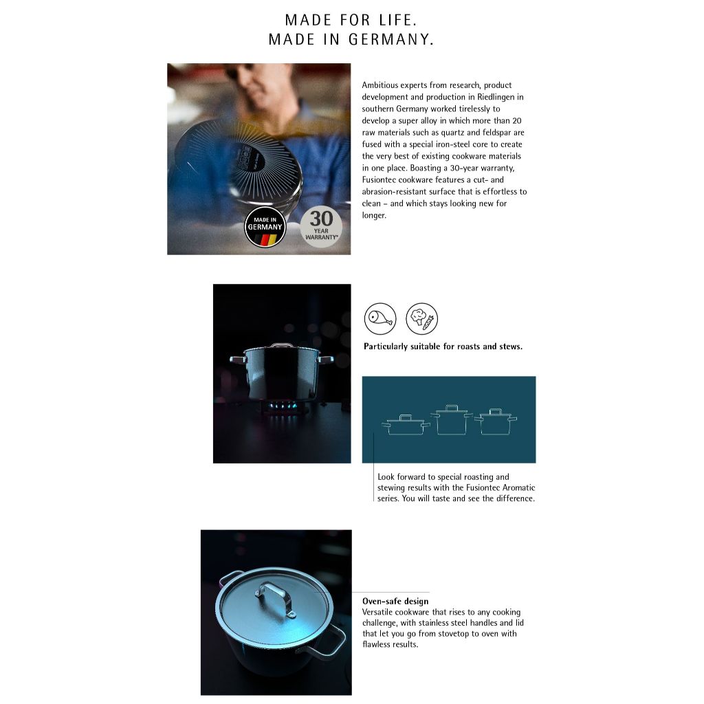 WMF Fusiontec Aromatic High Casserole Black 22cm 3.1L