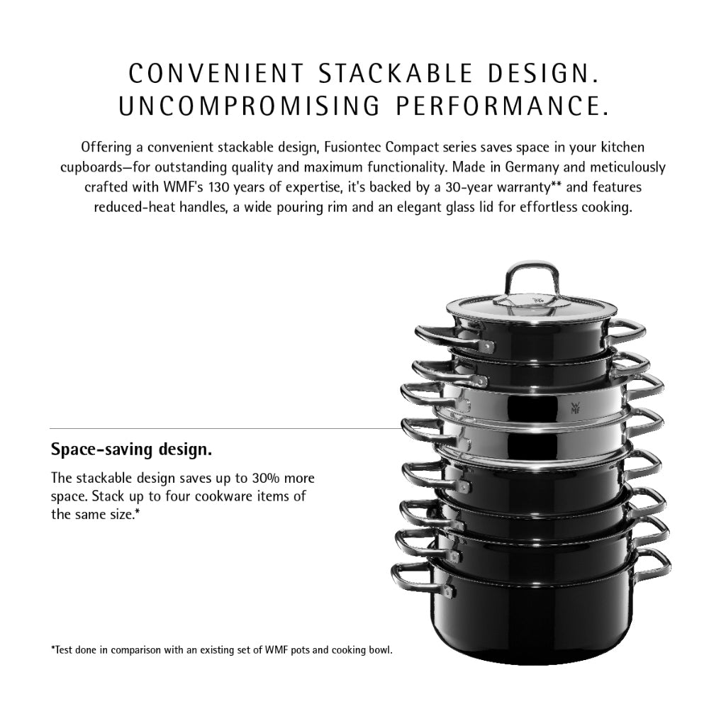 WMF Fusiontec Compact Black Pot Set 3-Pcs
