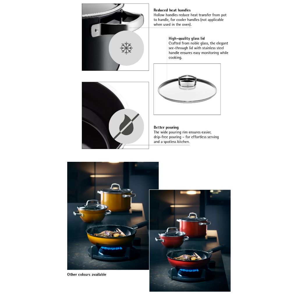 WMF Fusiontec Saucepan Platinum 16cm with lid Black 1.3 Liters