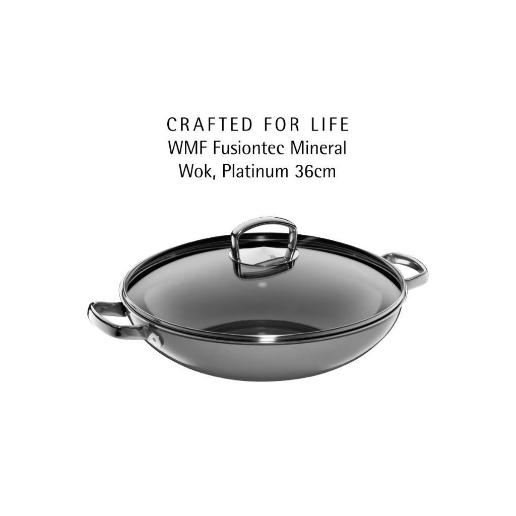 WMF Fusiontec Wok Platinum with lid 36cm 7L