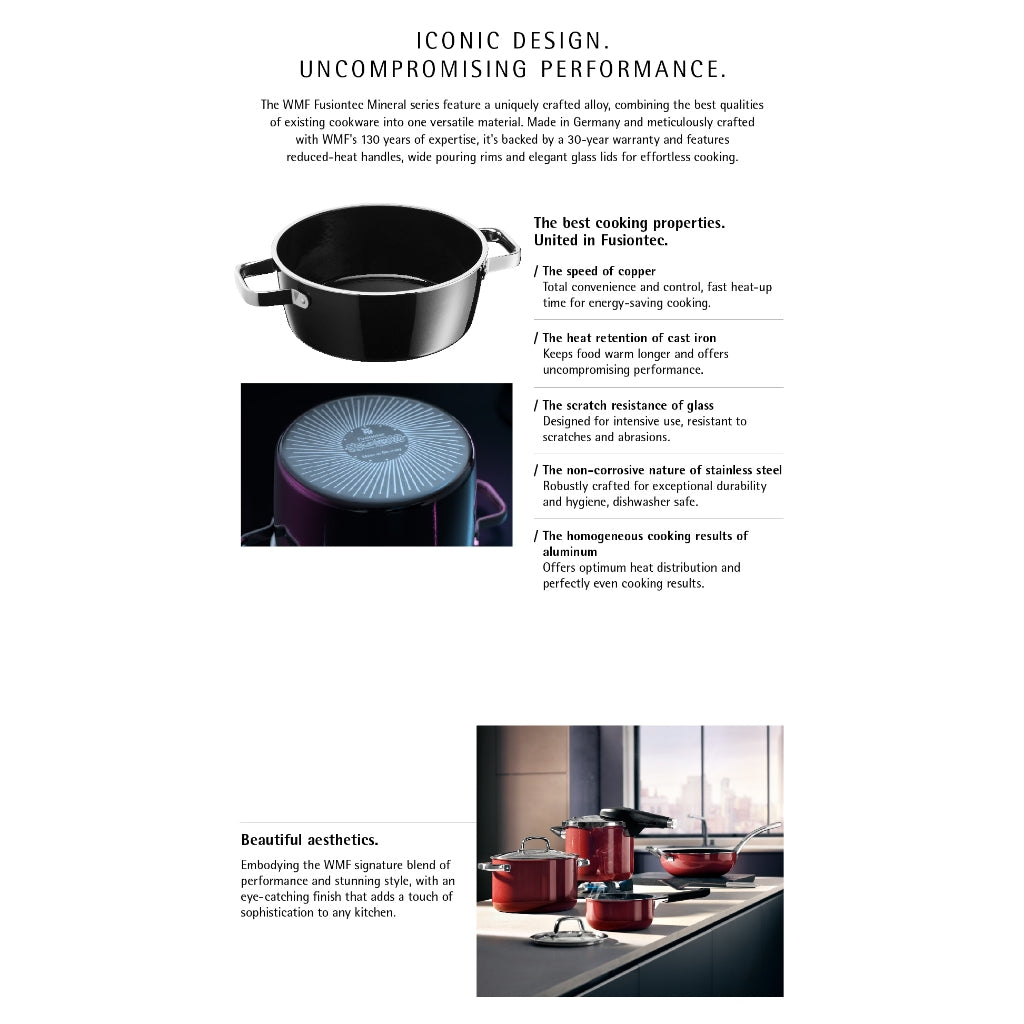WMF Fusiontec Saucepan With Lid Red 16cm 1.3L