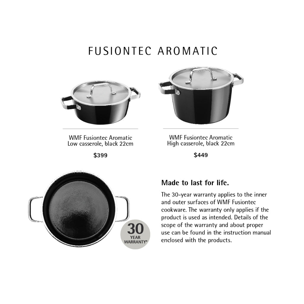 WMF Fusiontec Aromatic High Casserole Black 22cm 3.1L
