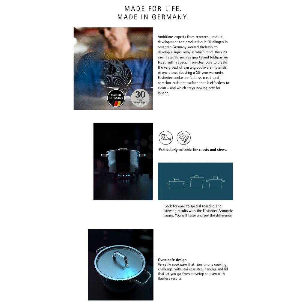 WMF Fusiontec Aromatic Low Casserole Black 22cm 3.1L