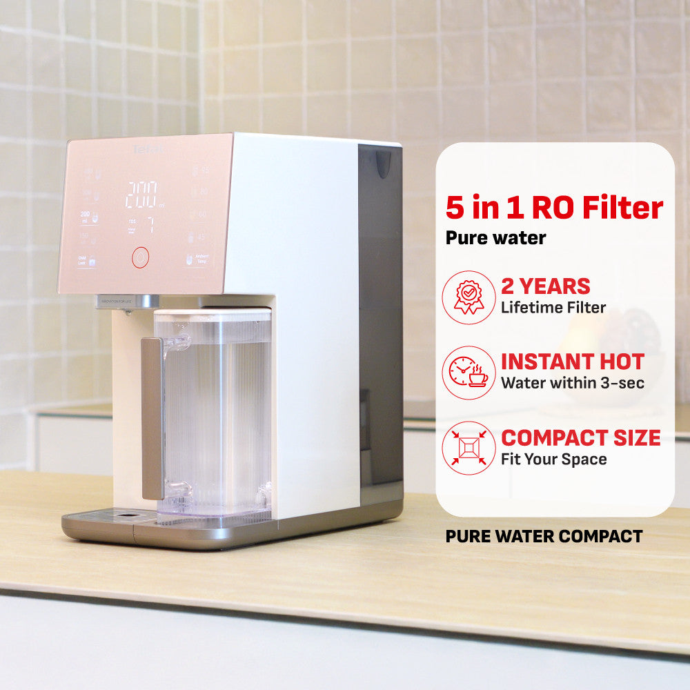Tefal Pure Water Compact Water Dispenser BR453 / Filter XB143A - Child Lock, Instant Hot Water, Reverse Osmosis