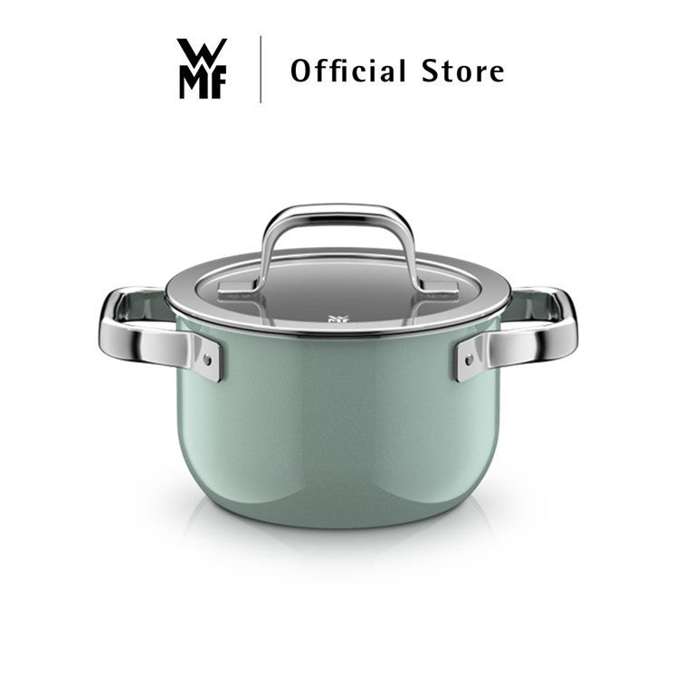 WMF Fusiontec Mineral Cookware, Eucalyptus Haze – High Casserole 16/20/24cm, Low Casserole 24cm, Saucepan 16cm