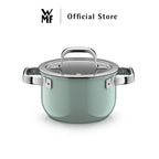 WMF Fusiontec Mineral Cookware, Eucalyptus Haze – High Casserole 16/20/24cm, Low Casserole 24cm, Saucepan 16cm