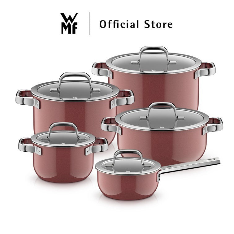 WMF Fusiontec Mineral Cookware, Rose Quartz – High Casserole 16/20/24cm, Low Casserole 24cm, Saucepan 16cm