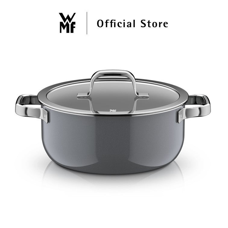 WMF Fusiontec Mineral Cookware, Platinum – High Casserole 16/20/24cm, Low Casserole 24cm, Saucepan 16cm