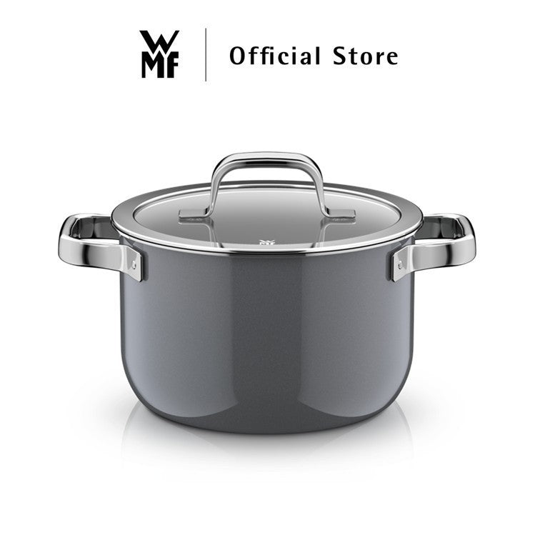 WMF Fusiontec Mineral Cookware, Platinum – High Casserole 16/20/24cm, Low Casserole 24cm, Saucepan 16cm