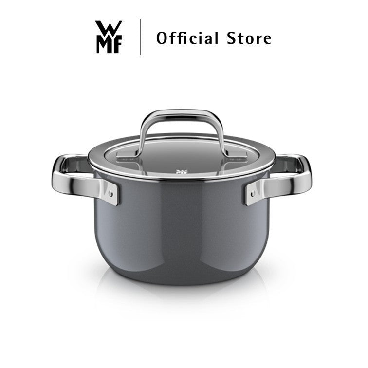 WMF Fusiontec Mineral Cookware, Platinum – High Casserole 16/20/24cm, Low Casserole 24cm, Saucepan 16cm