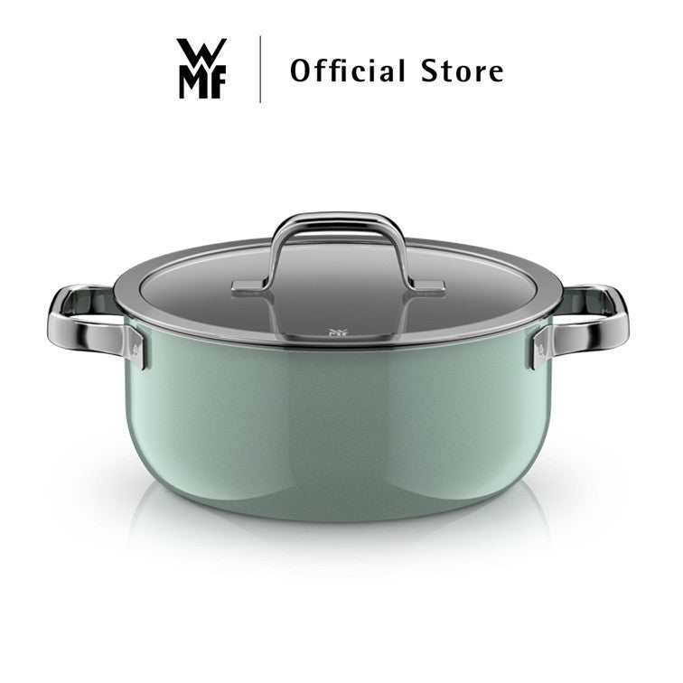 WMF Fusiontec Mineral Cookware, Eucalyptus Haze – High Casserole 16/20/24cm, Low Casserole 24cm, Saucepan 16cm
